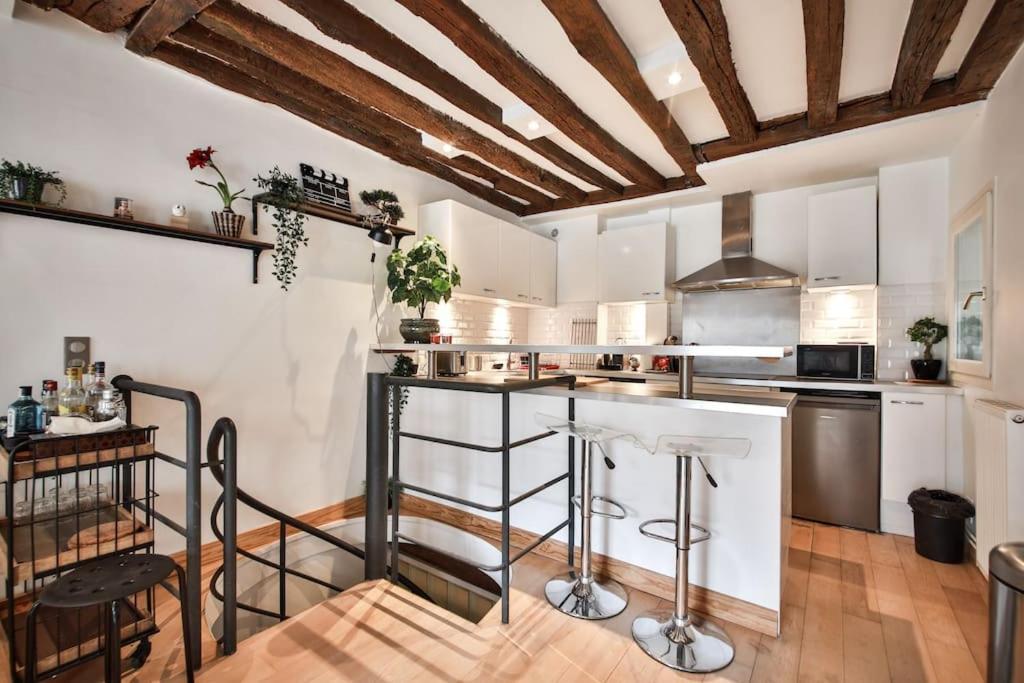 Typical Parisian Duplex#4Pers#Le Marais Apartment Luaran gambar