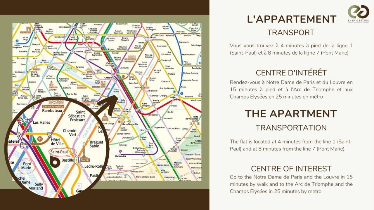 Typical Parisian Duplex#4Pers#Le Marais Apartment Luaran gambar